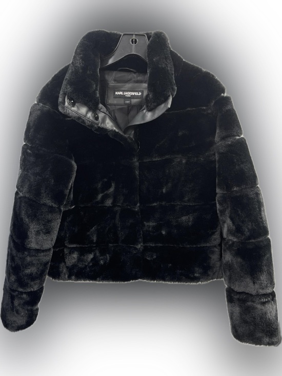 Karl Lagerfeld Jackets & Blazers - Karl Lagerfeld black faux fur coat: one of a kind prototype sample